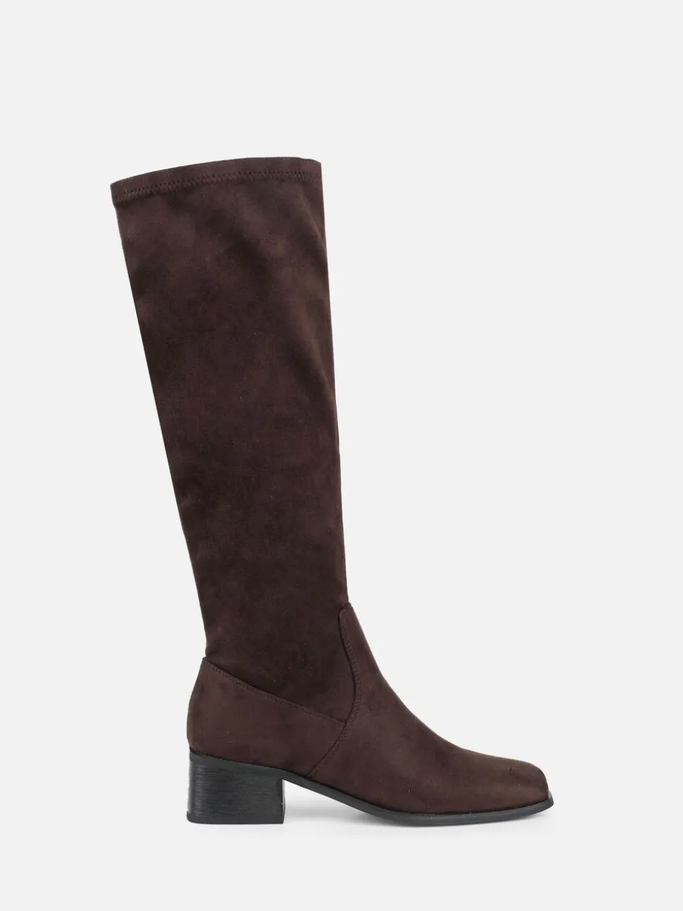 Simmi London Brown Xander Knee High Heeled Stretch Boots