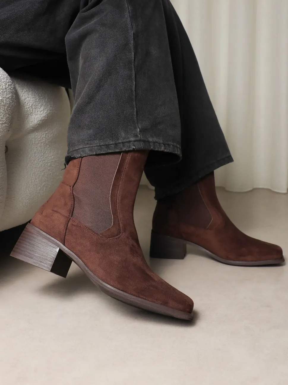 Simmi London Brown Xulu Chelsea Ankle Boots