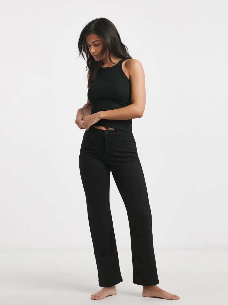 Simply Be Black 24/7 Straight Leg Jeans