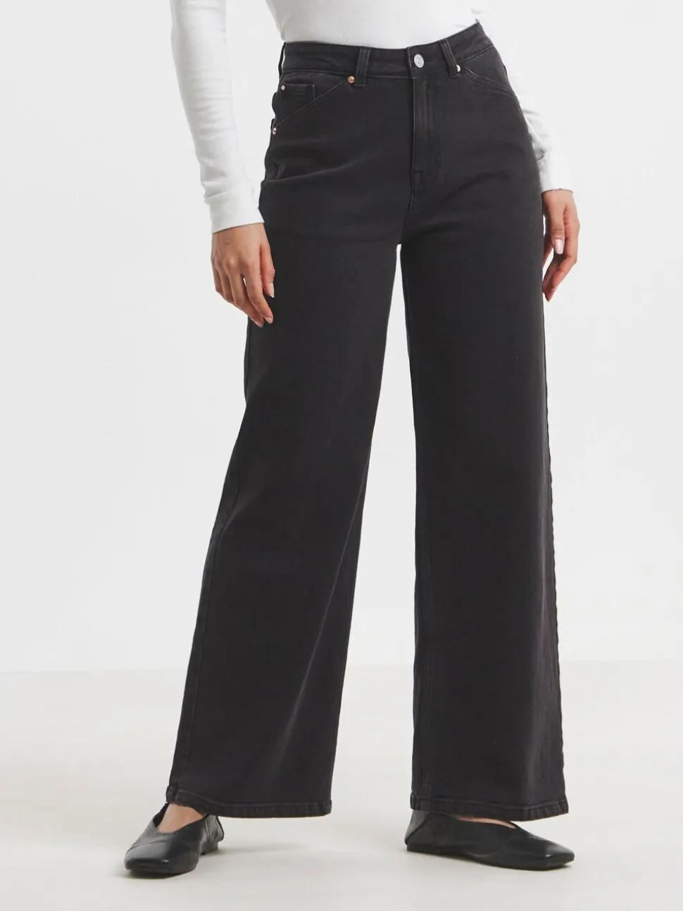 Simply Be Black 99/1 Wide Jeans
