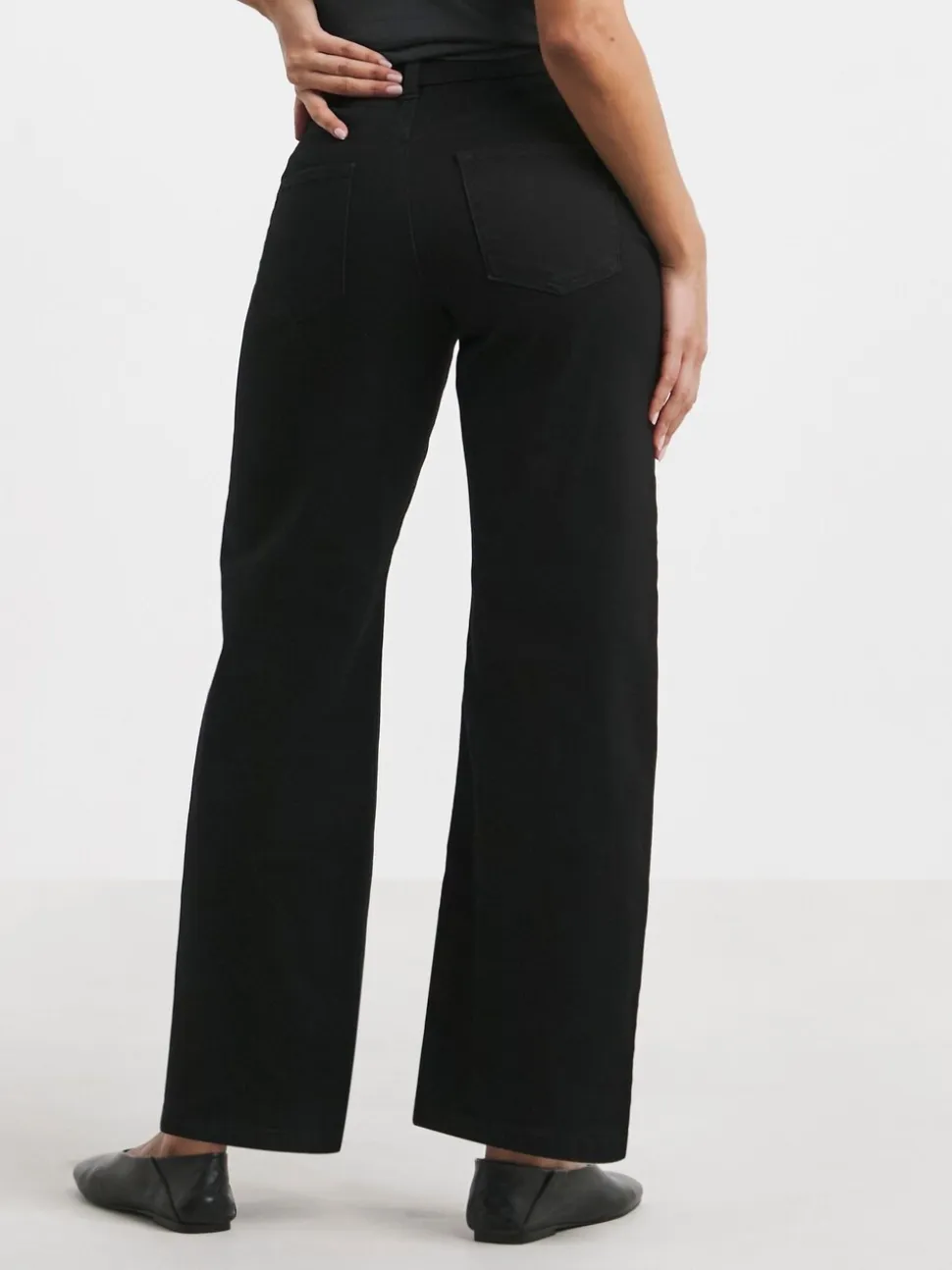 Simply Be Black 24/7 Wide Leg Jeans