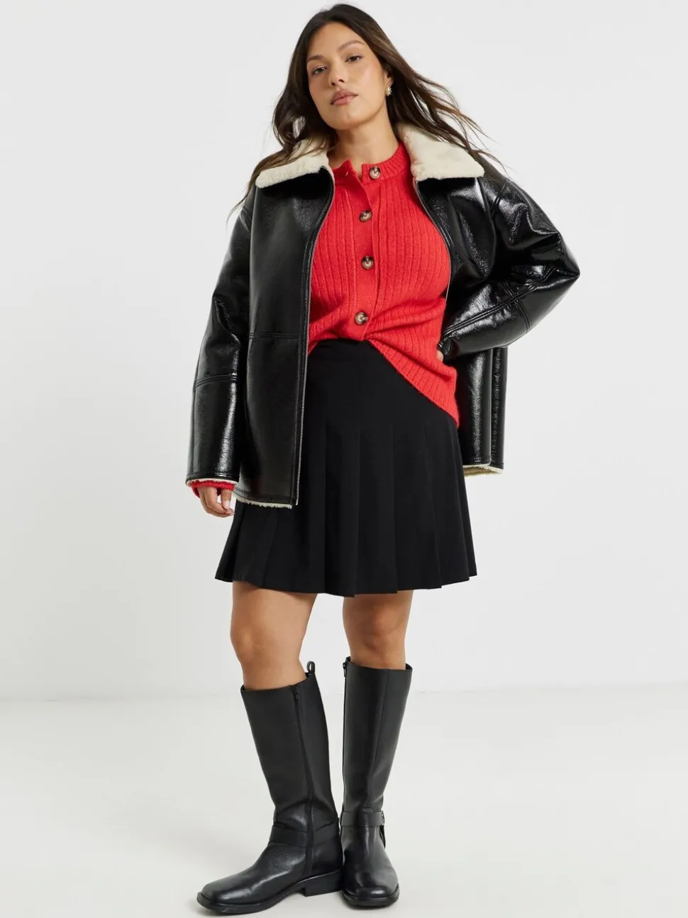 Simply Be Black Aviator Jacket