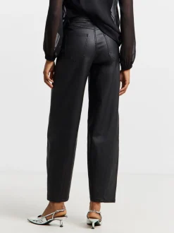Simply Be Black Coated Barrel Jeans