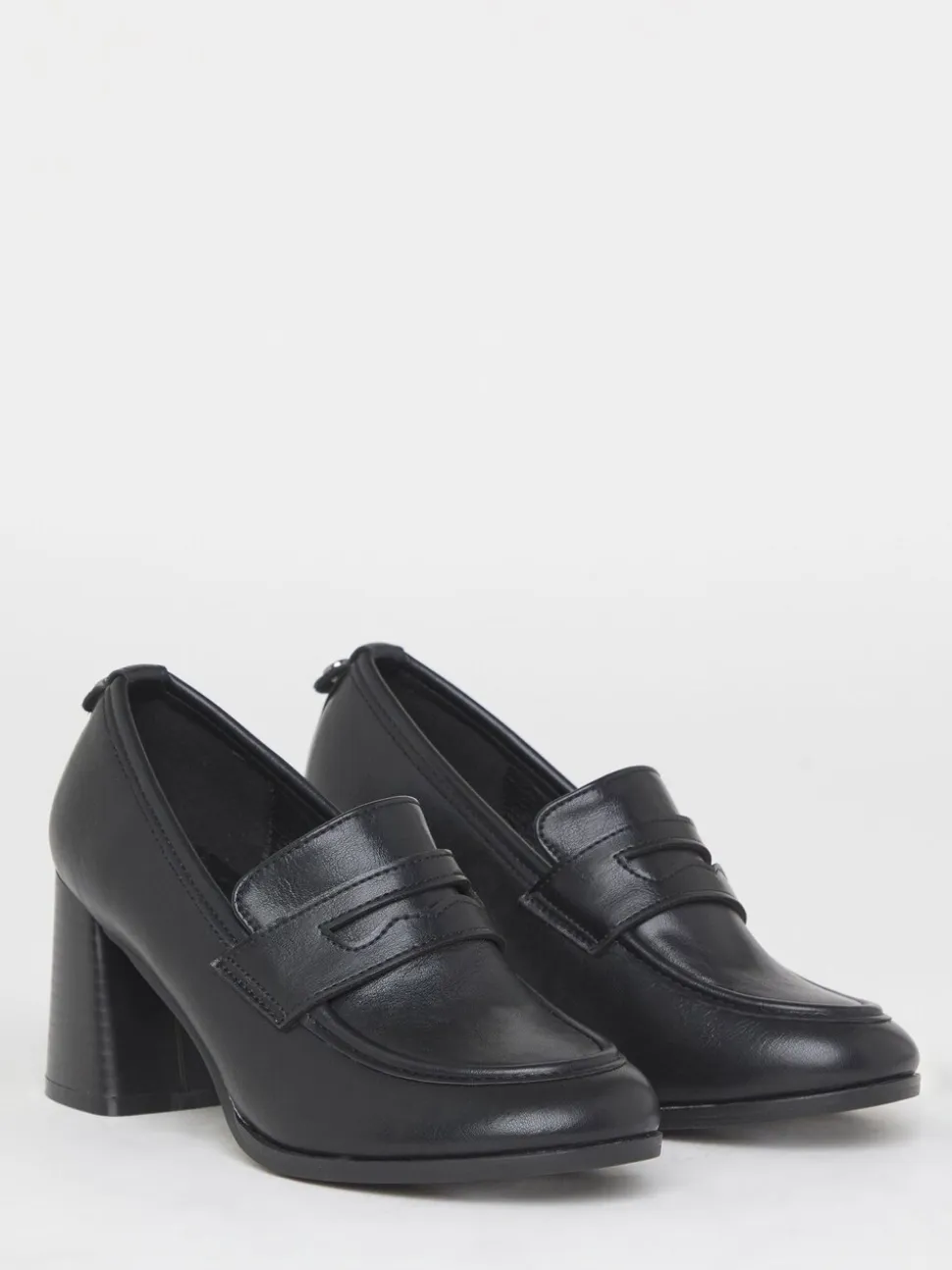 Simply Be Black Extra Wide Fit Vintage Loafer On Platform Heel
