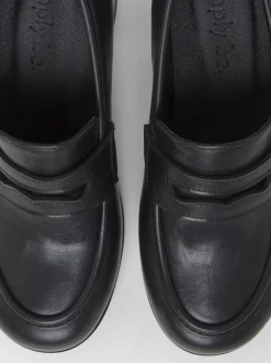 Simply Be Black Extra Wide Fit Vintage Loafer On Platform Heel