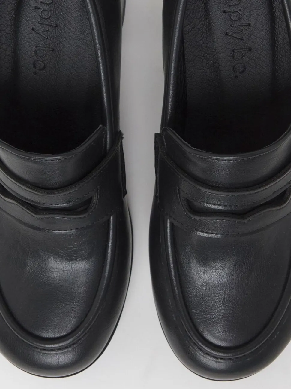 Simply Be Black Extra Wide Fit Vintage Loafer On Platform Heel
