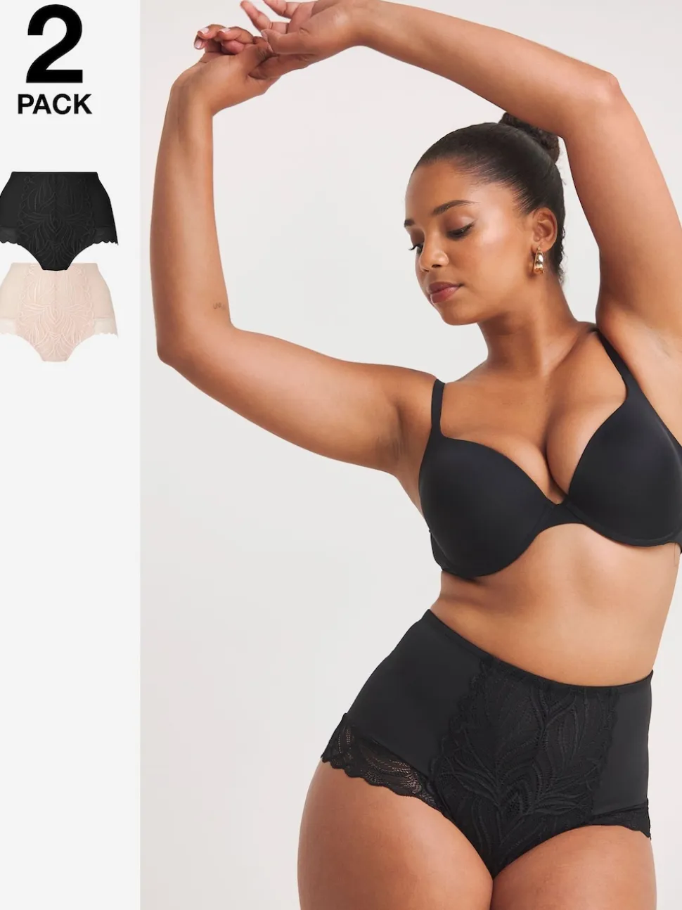 Simply Be Black Magisculpt Firm Control Briefs 2 Pack