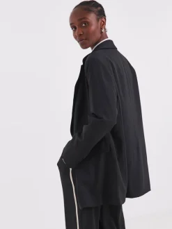 Simply Be Black Oversized Single Breasted Blazer