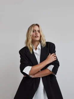 Simply Be Black Oversized Single Breasted Blazer