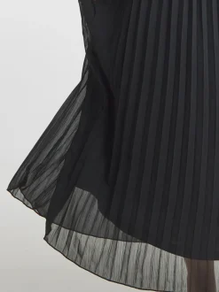 Simply Be Black Pleated Chiffon Midaxi Skirt