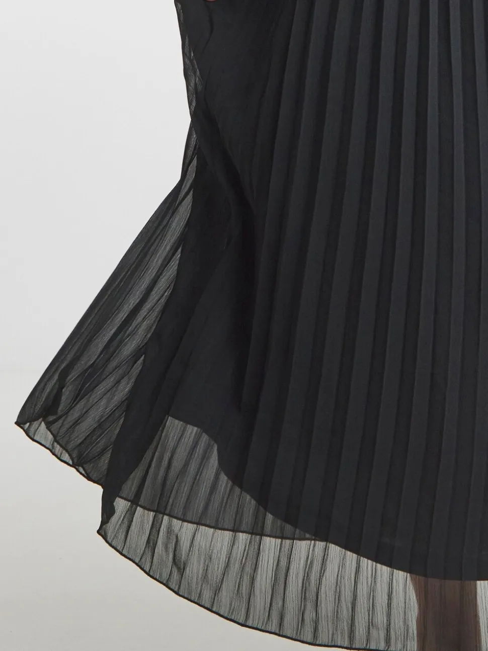 Simply Be Black Pleated Chiffon Midaxi Skirt