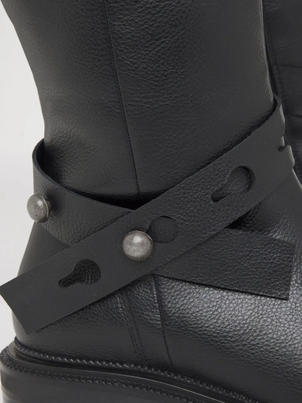 Simply Be Black PU Wide Fit Casual Knee High Boots With Wrap Detail