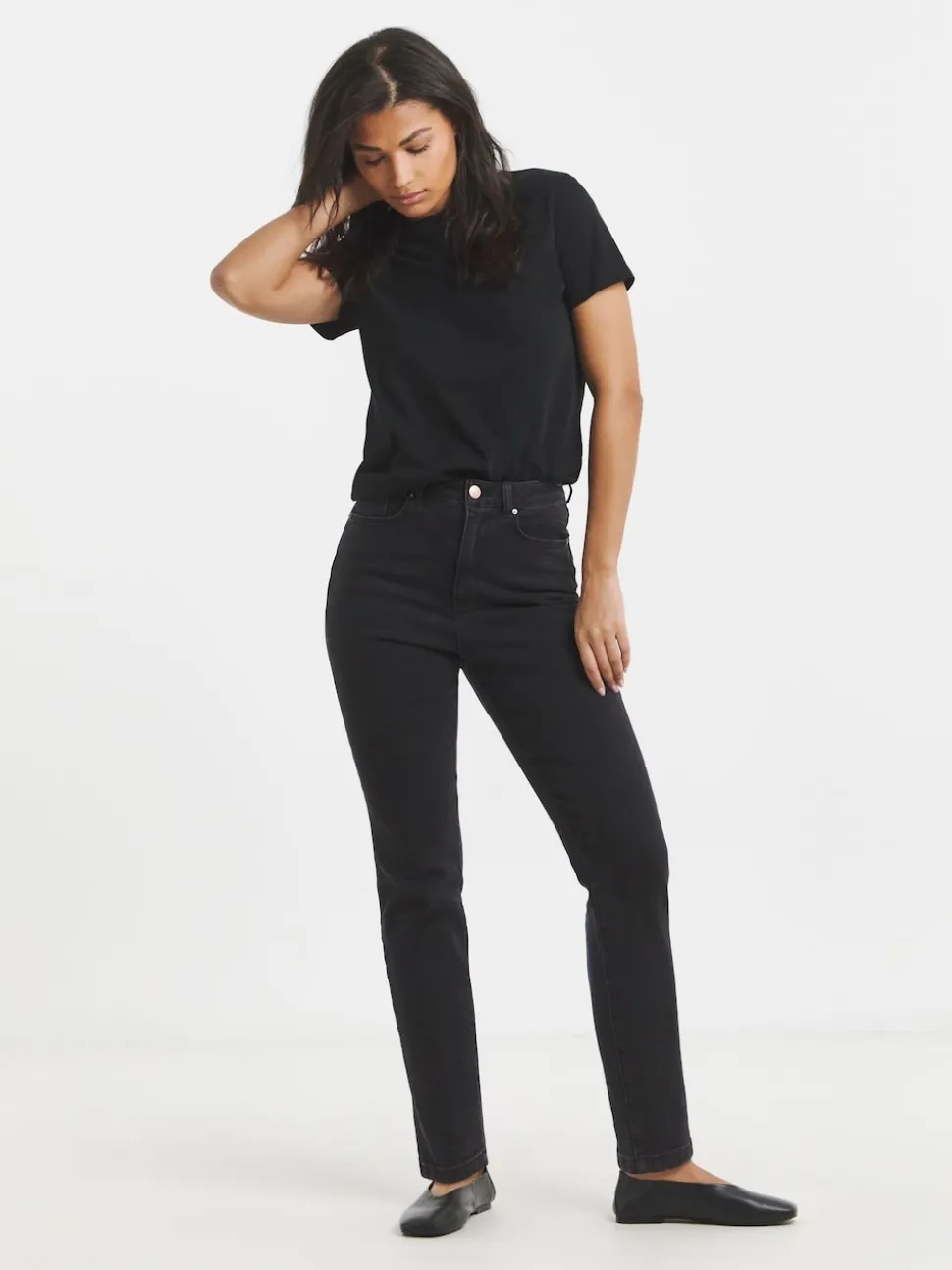 Simply Be Black Slim Mom Jeans