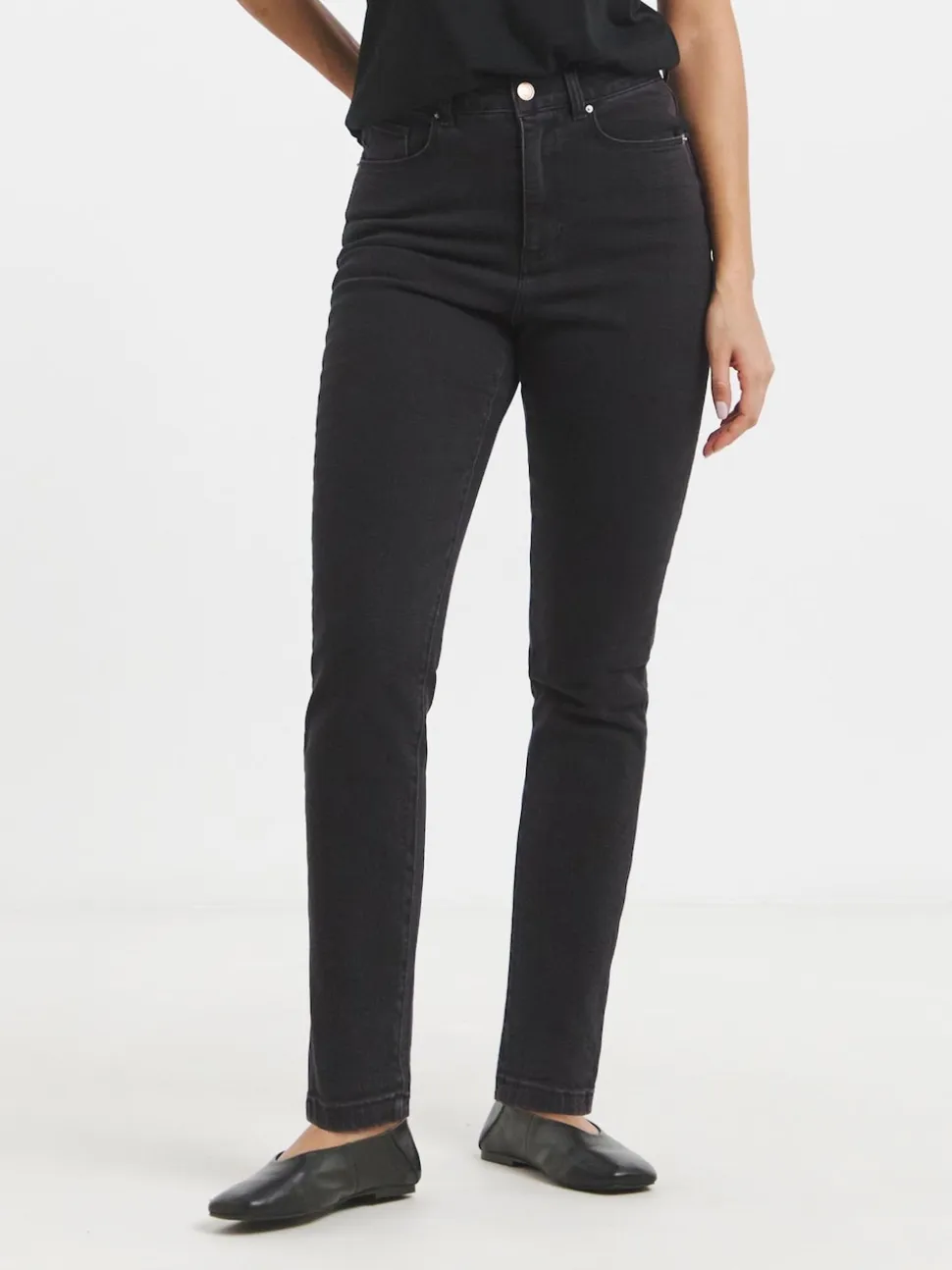 Simply Be Black Slim Mom Jeans