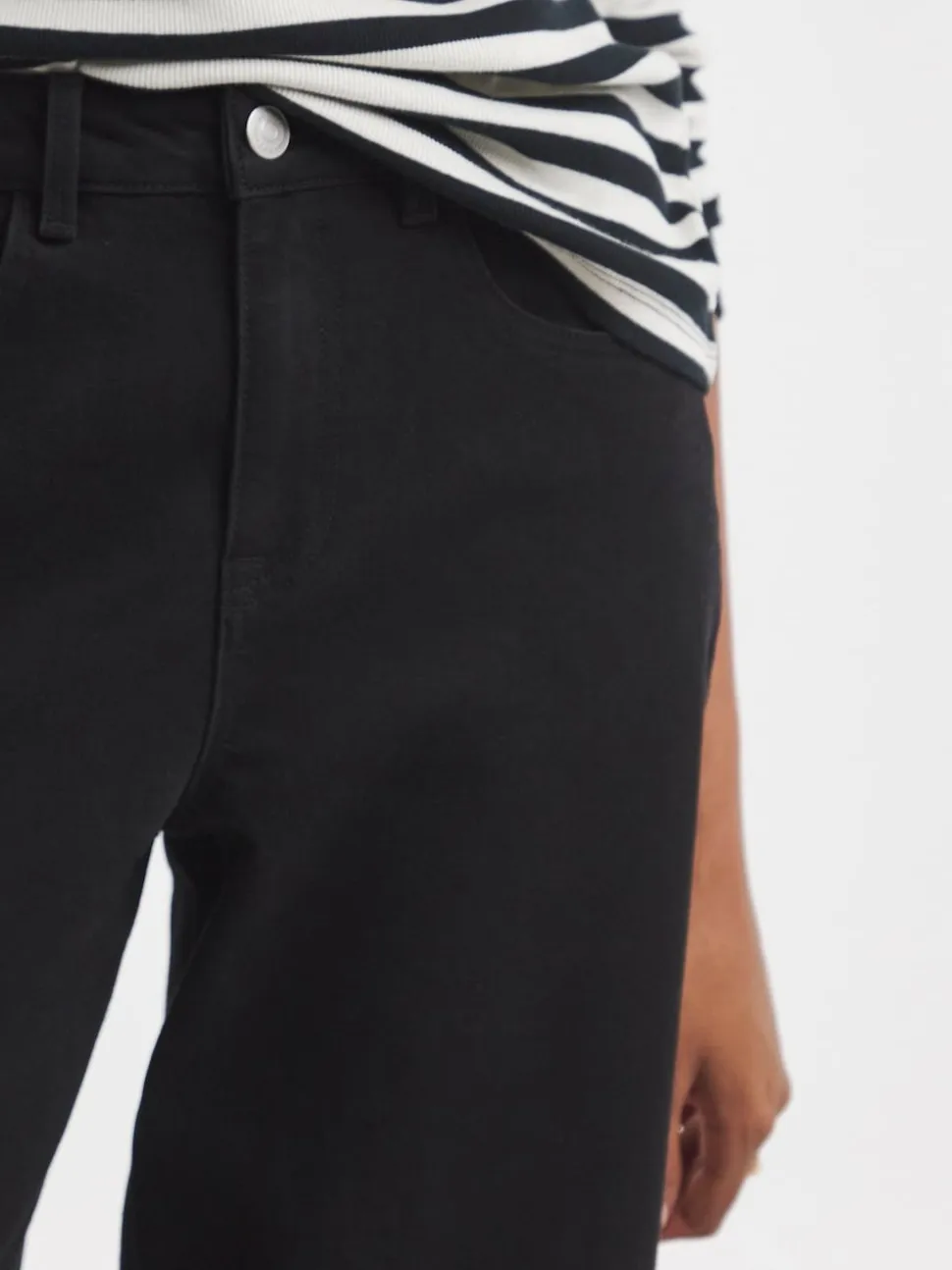 Simply Be Black Smart Tapered Barrel Jeans