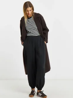 Simply Be Black Texture Balloon Trousers