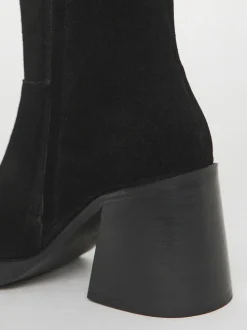 Simply Be Black Wide Fit Block Heel Knee High Boots