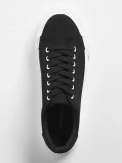 Simply Be Black Wide Fit Canvas Chunky Ribbed Sole Trainers