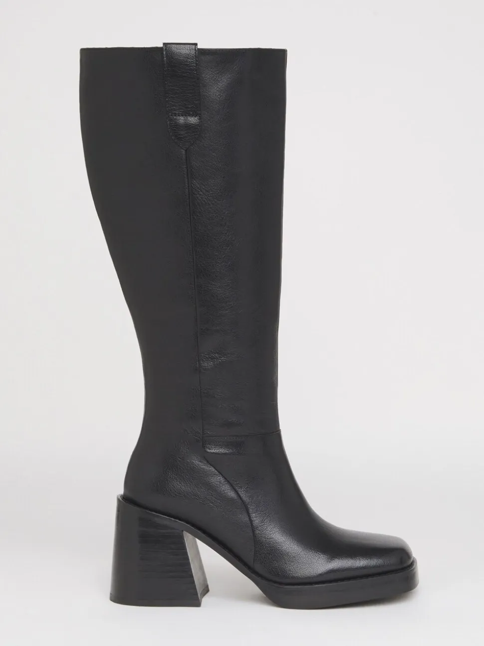 Simply Be Black Wide Fit Block Heel Knee High Boots