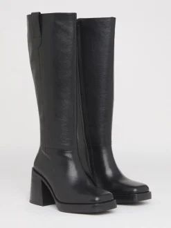 Simply Be Black Wide Fit Block Heel Knee High Boots