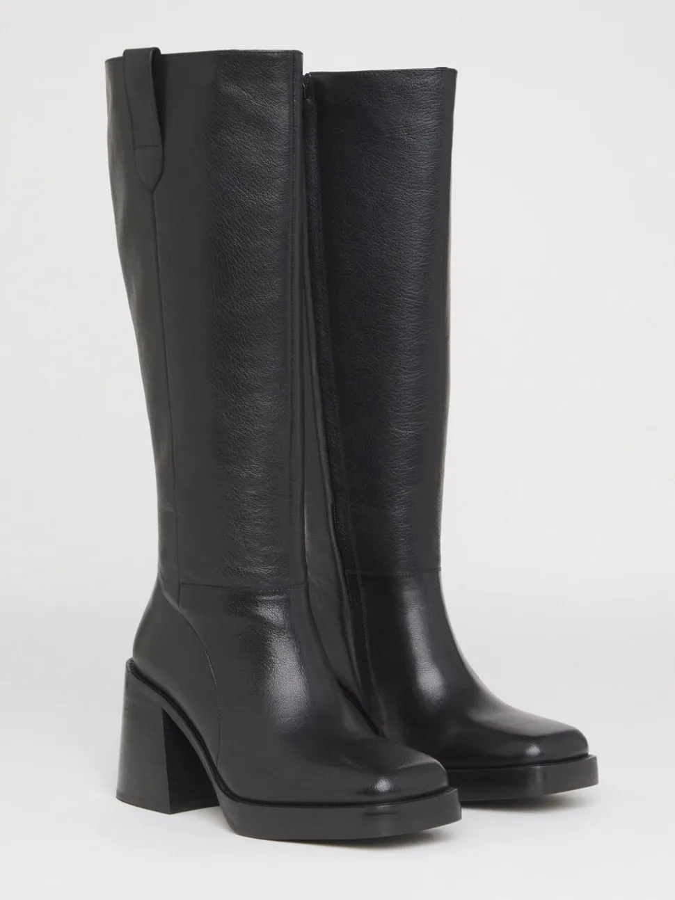 Simply Be Black Wide Fit Block Heel Knee High Boots
