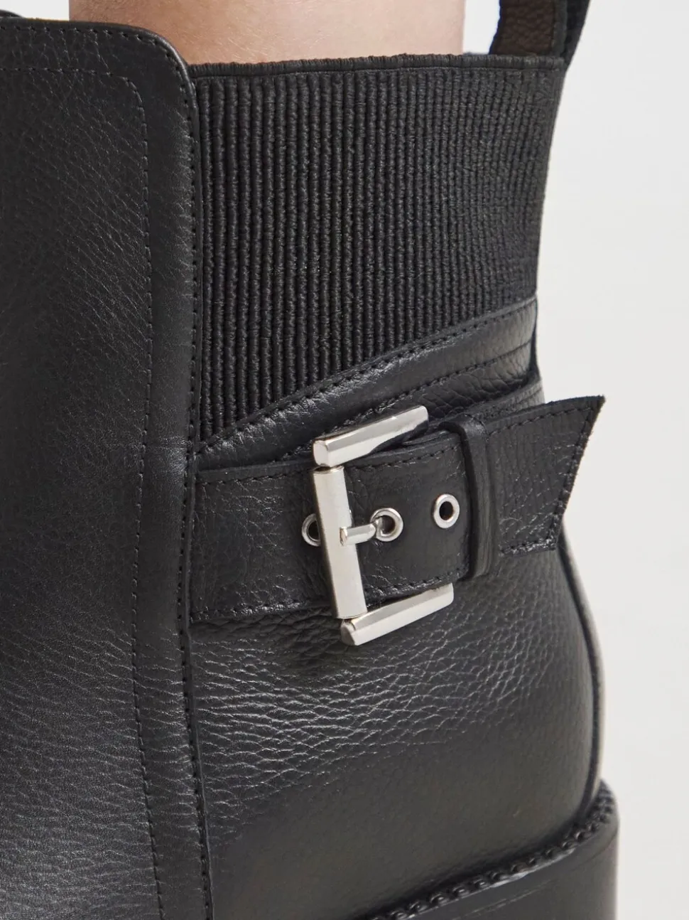 Simply Be Black Wide Fit Wedge Chelsea Boots With Buckle