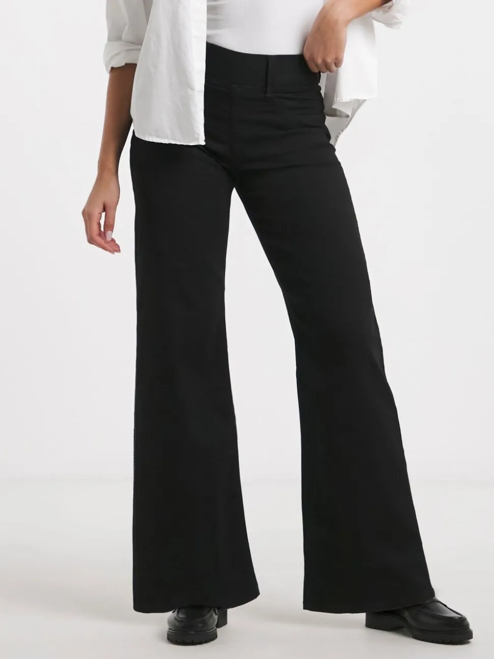 Simply Be Black Wide Leg Jeggings