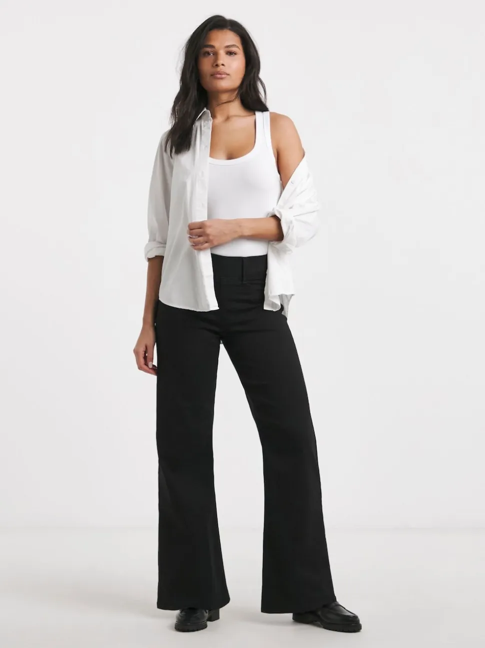 Simply Be Black Wide Leg Jeggings