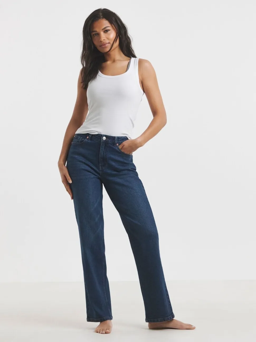 Simply Be Blue 99/1 Relaxed Straight Leg Jeans