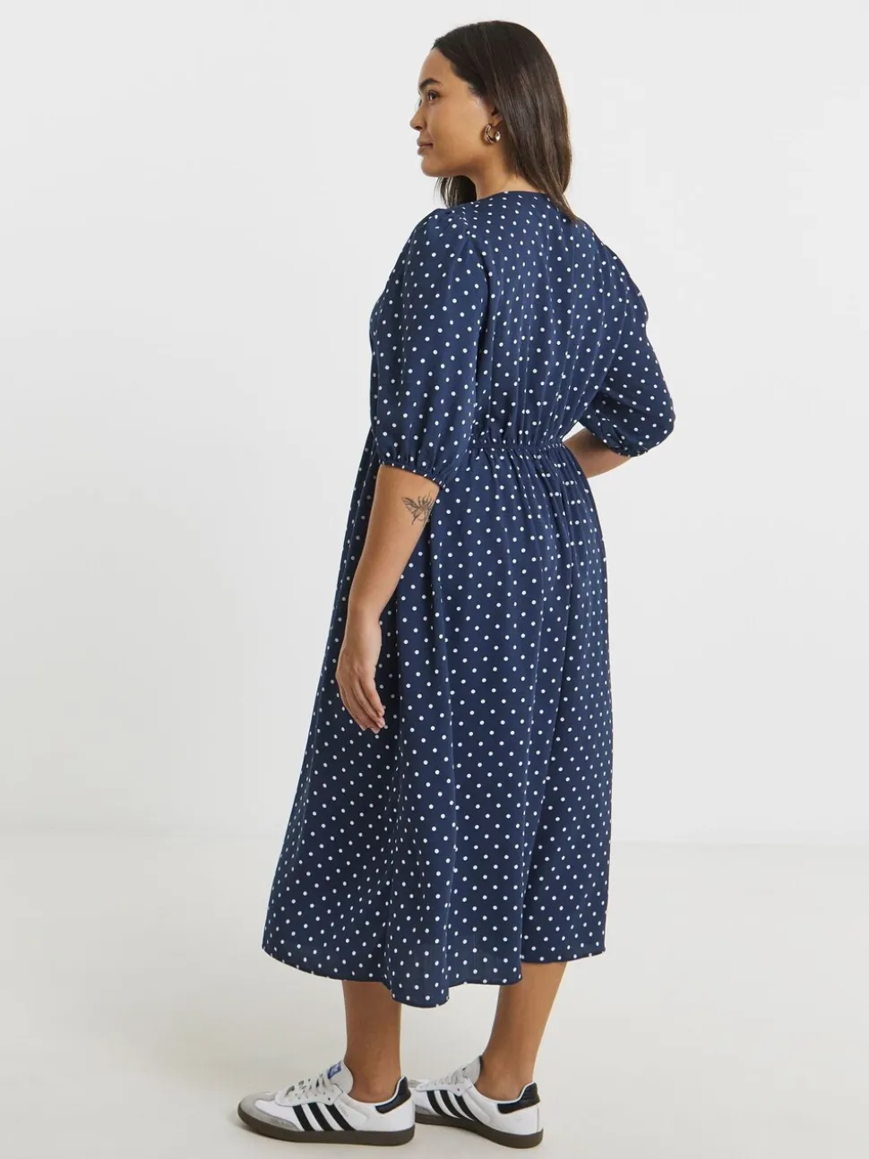 Simply Be Blue Button Through Midi Dress
