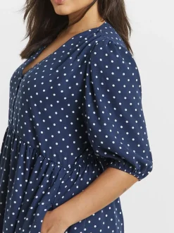Simply Be Blue Button Through Midi Dress