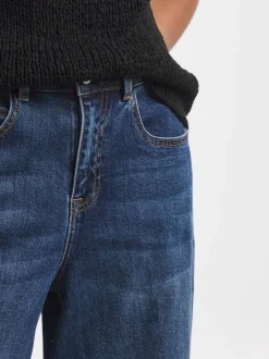 Simply Be Blue Smart Tapered Barrel Jeans