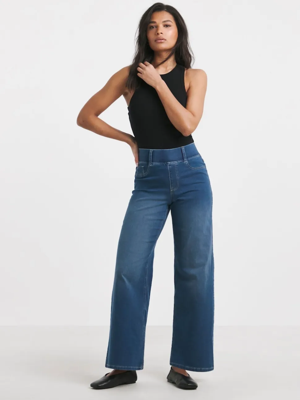 Simply Be Blue Wide Leg Jeggings