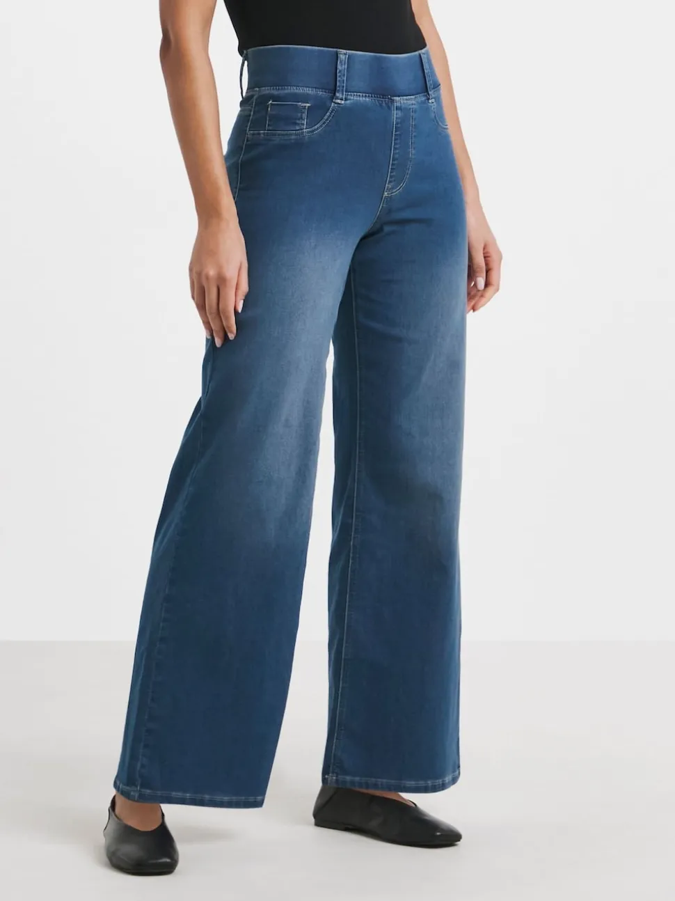 Simply Be Blue Wide Leg Jeggings