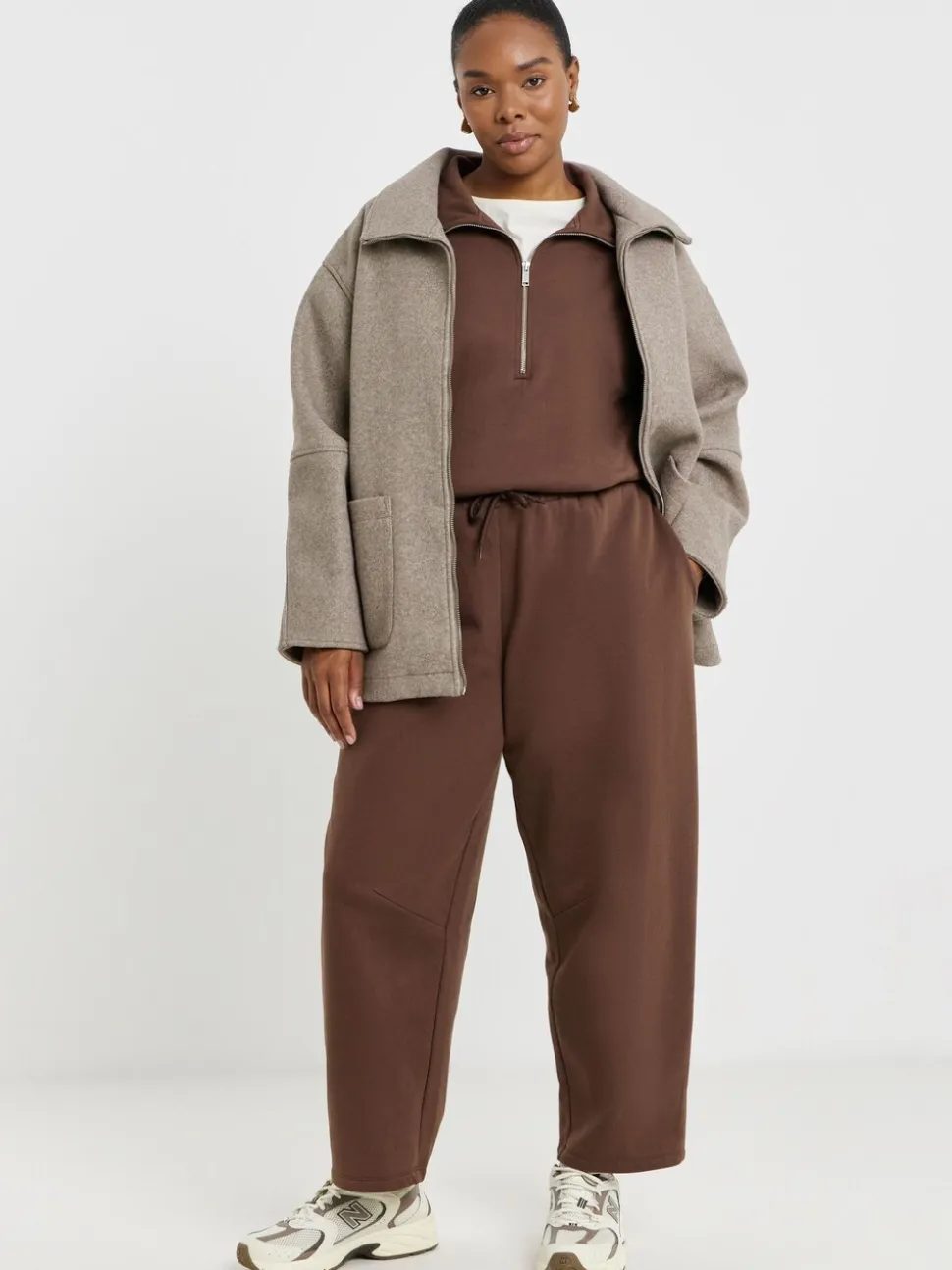 Simply Be Brown Barrel Leg Joggers