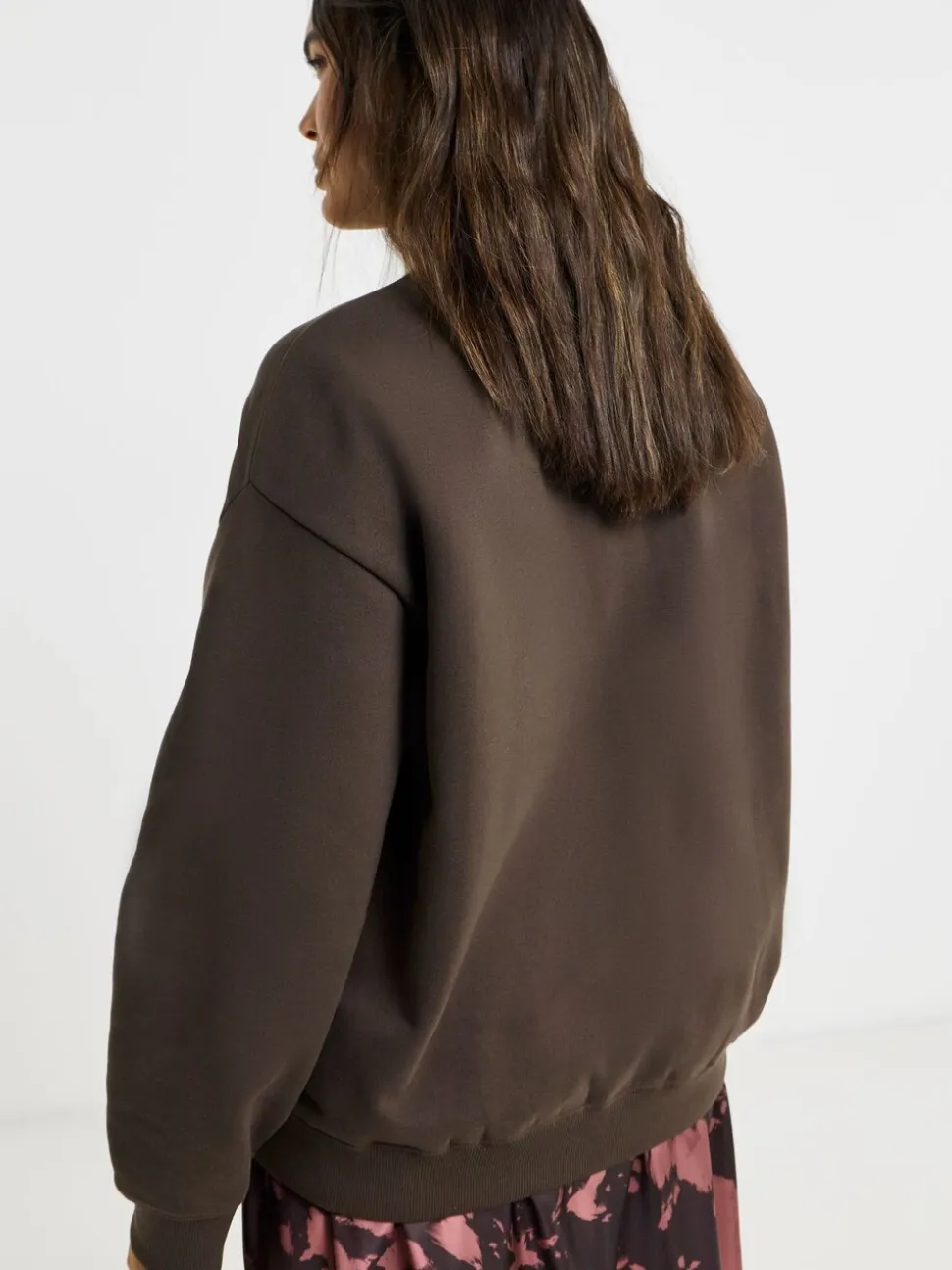 Simply Be Brown Boucle Slogan Sweatshirt