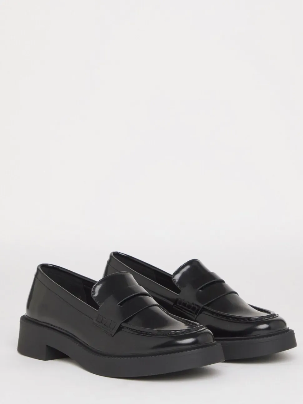 Simply Be Chrome Black Wide Fit Chunky Mary Jane Shoes