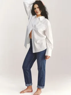 Simply Be Dark Blue 24/7 Boyfriend Jeans