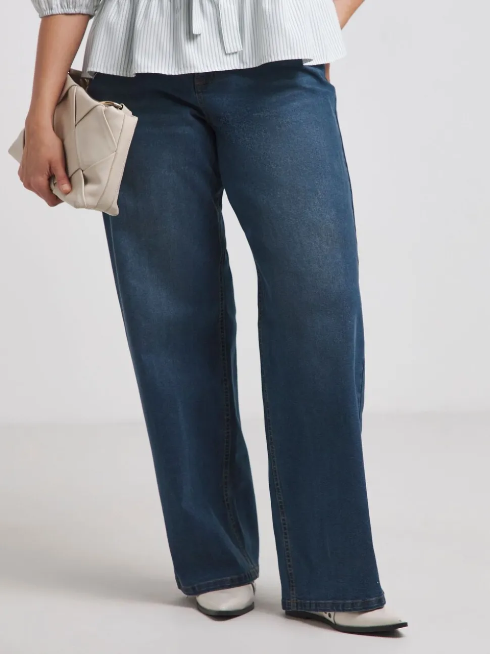 Simply Be Dark Blue 24/7 Wide Leg Jeans