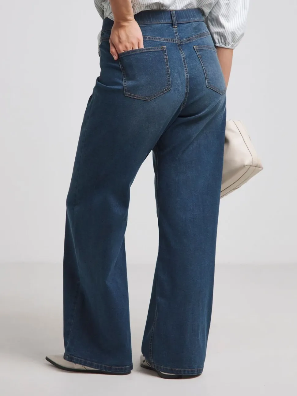 Simply Be Dark Blue 24/7 Wide Leg Jeans