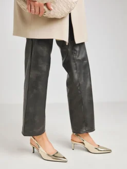 Simply Be Gold Extra Wide Fit Slingback Court Shoes