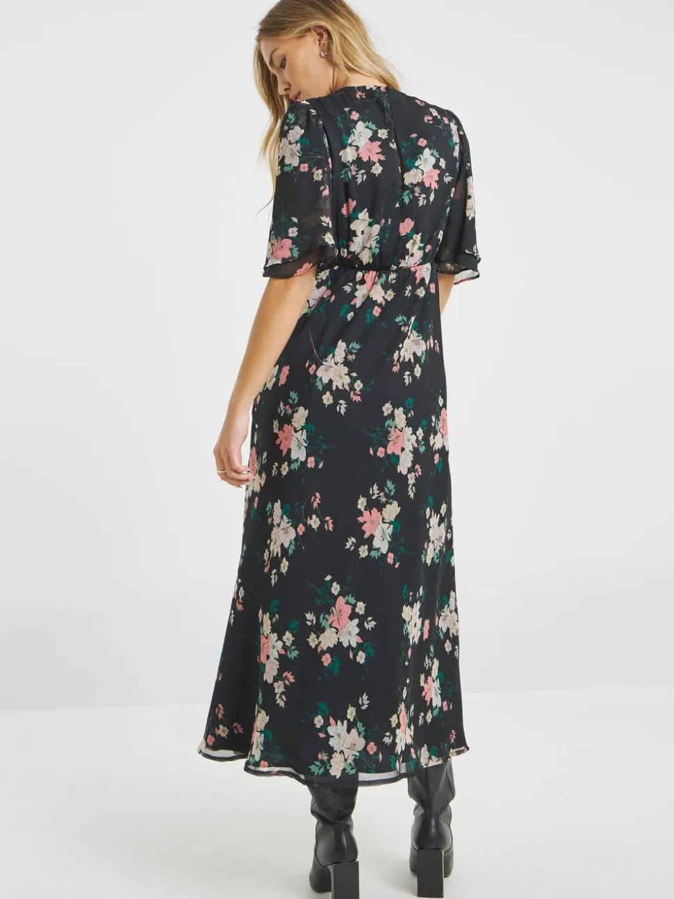 Simply Be Grey Georgette Maxi Dress