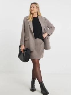 Simply Be Grey Oversized Wool Look Blazer