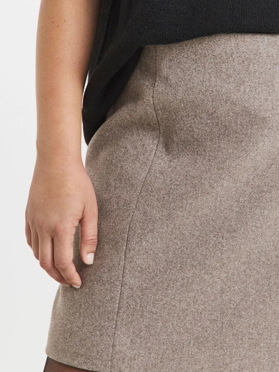 Simply Be Grey Wool Look Tailored Mini Skirt