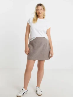 Simply Be Grey Wool Look Tailored Mini Skirt