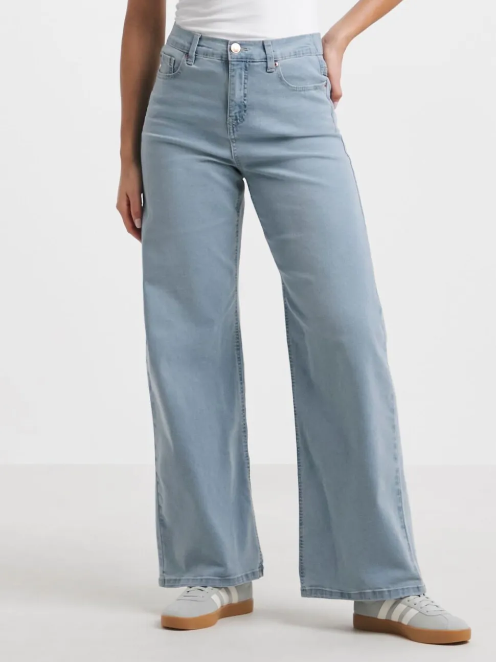 Simply Be Light Blue 24/7 Wide Leg Jeans