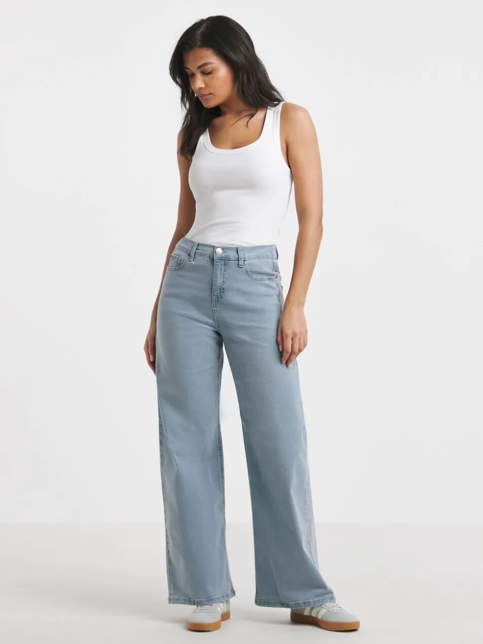 Simply Be Light Blue 24/7 Wide Leg Jeans