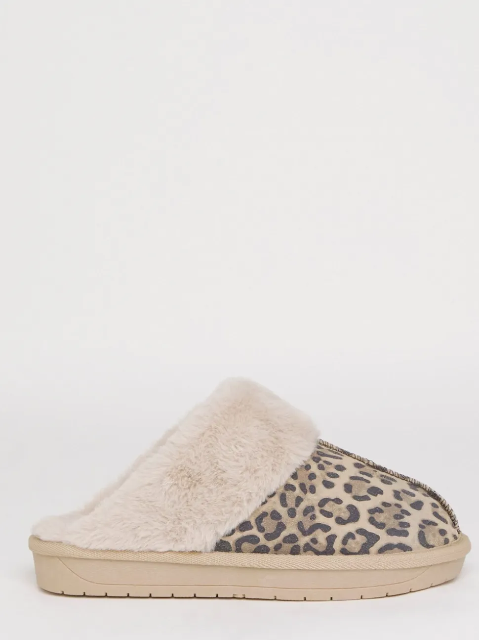 Simply Be Light Brown Standard Fit Faux Fur Lined Suede Mule Slippers