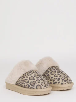 Simply Be Light Brown Standard Fit Faux Fur Lined Suede Mule Slippers