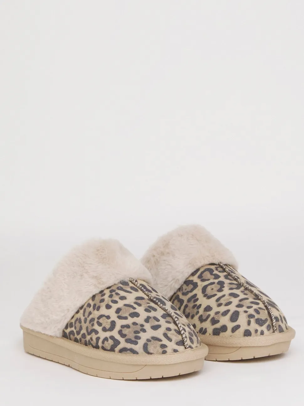 Simply Be Light Brown Standard Fit Faux Fur Lined Suede Mule Slippers